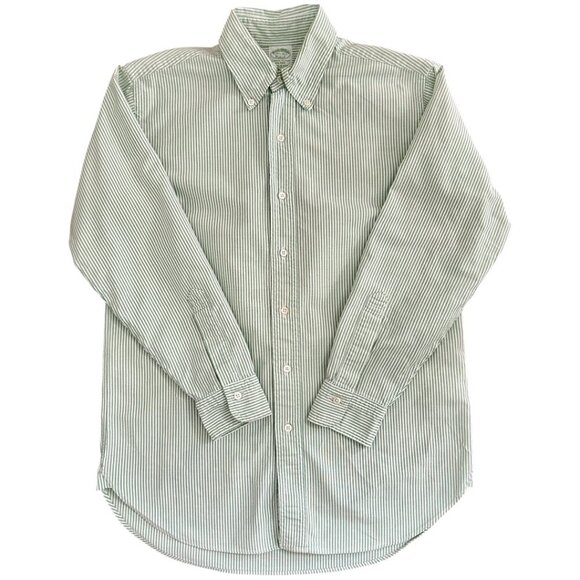 Brooks Brothers Other - Brooks Brothers Light Green Pinstripe 100% Cotton Button-down Long-sleeve Shirt